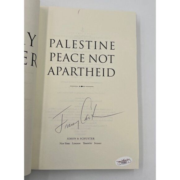 Jimmy Carter Signed Full Name Book Palestine Peace Not Apartheid JSA COA Rare - Picture 3 of 9